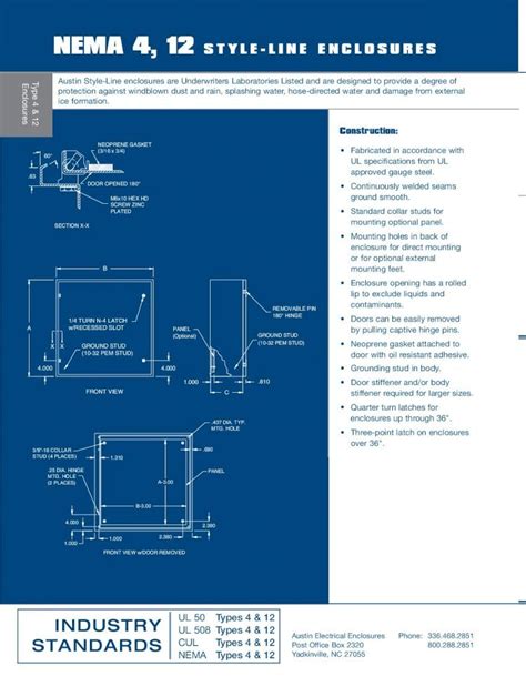 austin electrical enclosure 0021859 pdf|NEMA 4, 12 STYLE.